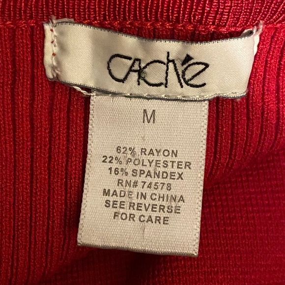 CACHE Long Sleeve Wide Neck Red Cardigan Sweater - Picture 10 of 10